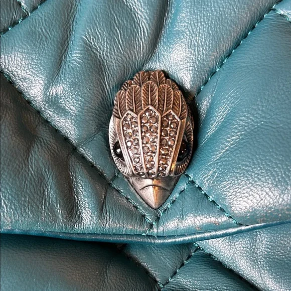 Teal Quilted Chain Shoulder Bag - Picture 3 of 4